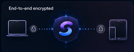 End-to-end encryption: encrypted on your laptop, relayed sealed, decrypted only on your phone